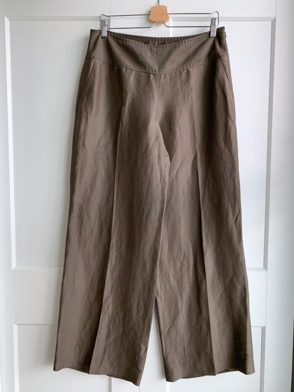 ELITAHARI Line Silk Blended Wide Leg Pant Size 12 lightweight